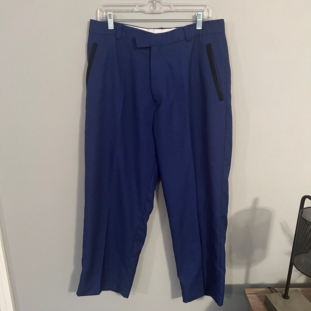 Stacy Adams Men's Blue Dress Pants Slacks Size 34 Rayon & Polyester Blend